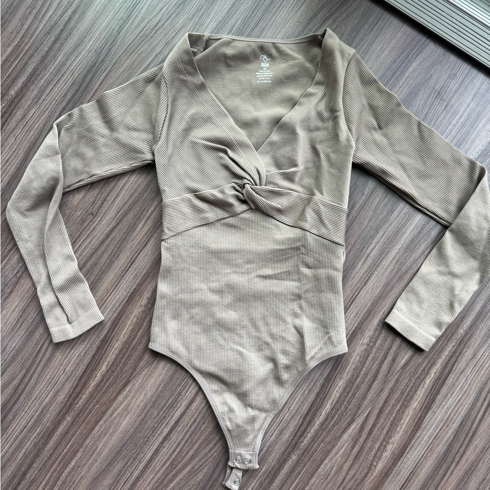 Aura | Tan Long Sleeve Bodysuit | Size S/M